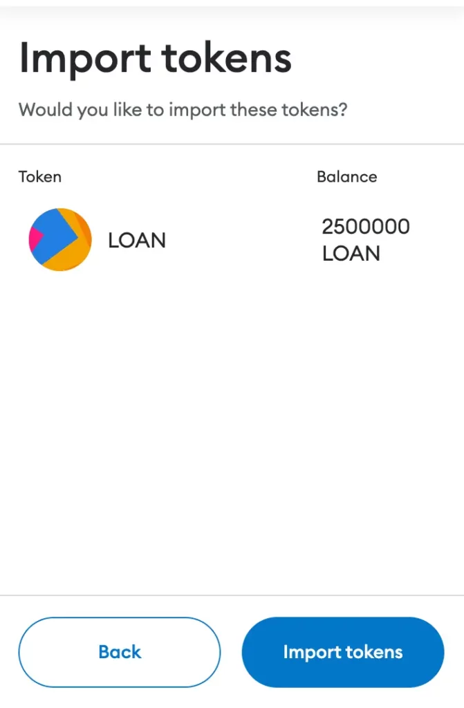 Import Loan Token to Metamask